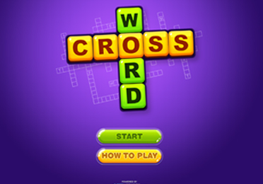 Crossword word puzzle game start screen on mobile
