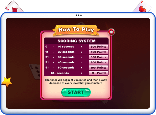 Cryptic Cards gameplay screen