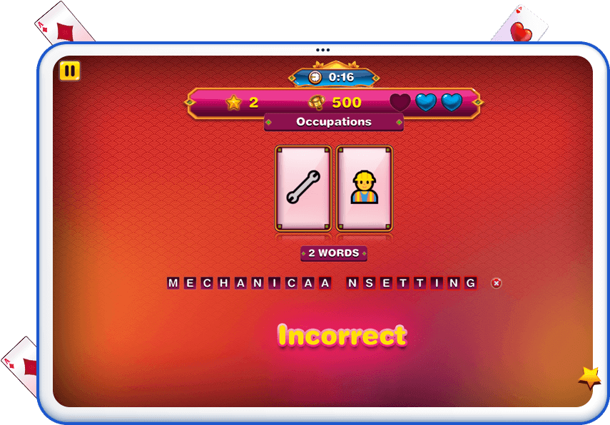 Cryptic Cards incorrect screen
