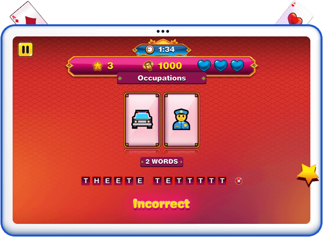 Cryptic Cards incorrect screen