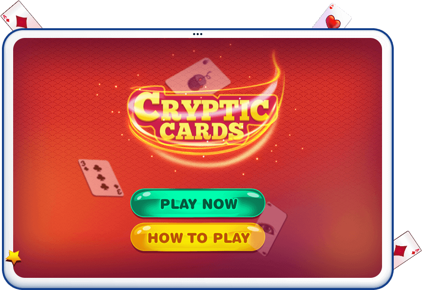 Cryptic Cards game start screen