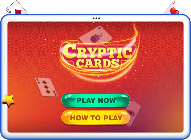 Cryptic Cards game start screen