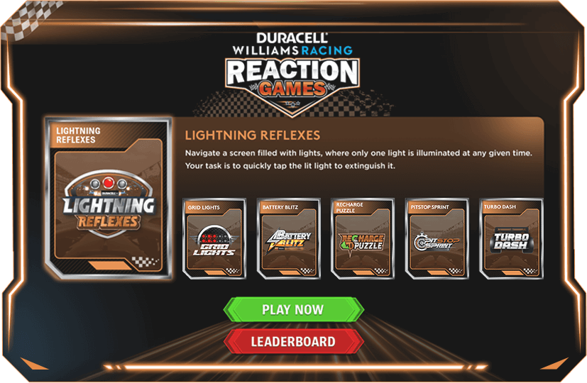 Lightning Reflexes home screen screen