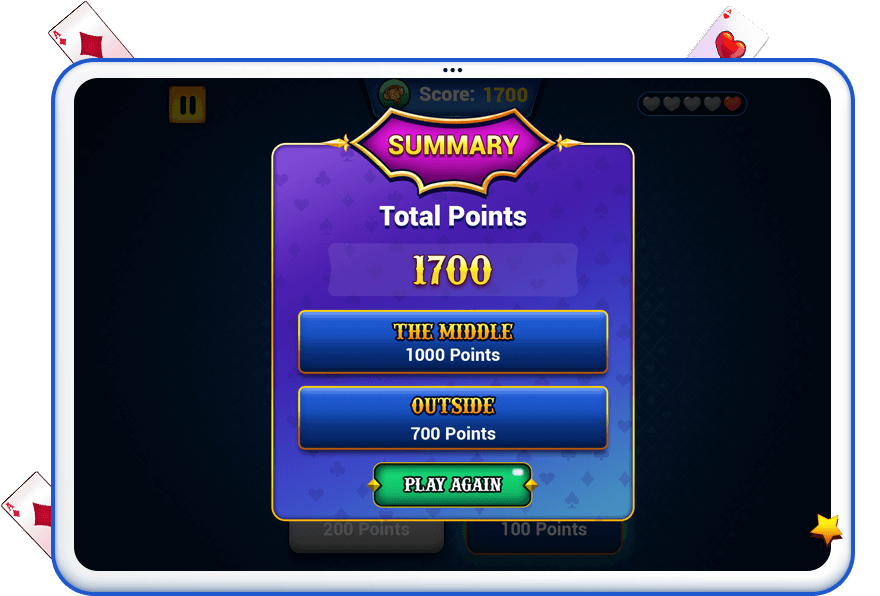 Hit The Middle game flow screen