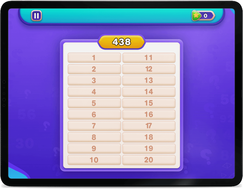 Number Fill gameplay screen