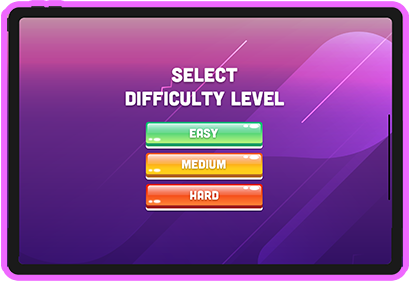 Reveal difficulty level selection screen