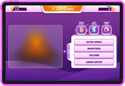 Reveal image reveal round progression screen
