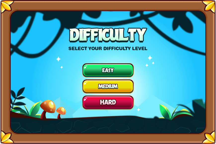 Sliding Genius difficulty level selection screen