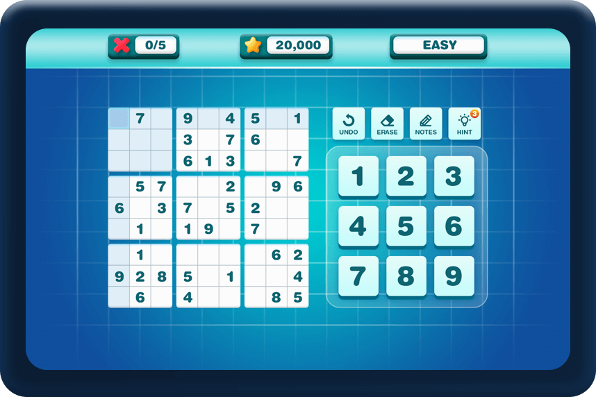 Sudoku gameplay grid