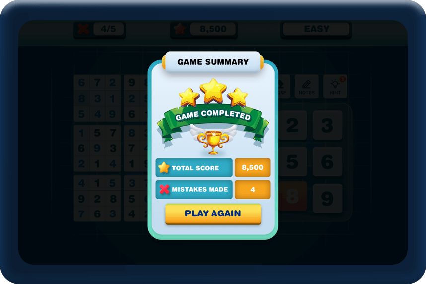 Sudoku gameplay grid